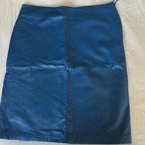 Brand new electric blue leather skirt 100% leather